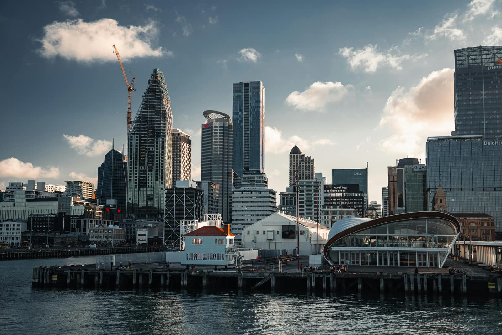 City skyline and waterfront in New Zealand